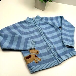 Gymboree Blue Striped Dog Sweater